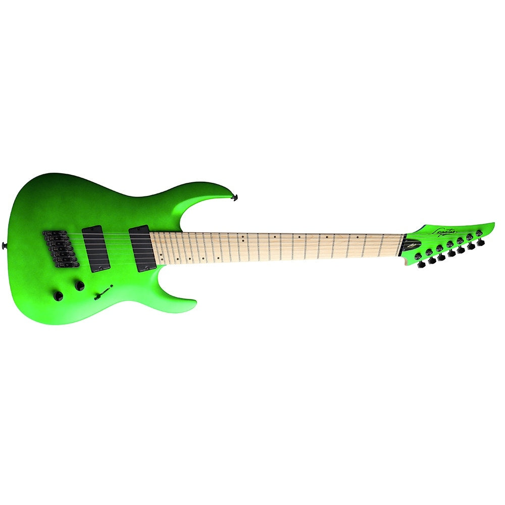 Legator Ninja R 100-PE Fanned-Fret 7-String Electric Guitar - Neon Lime Green