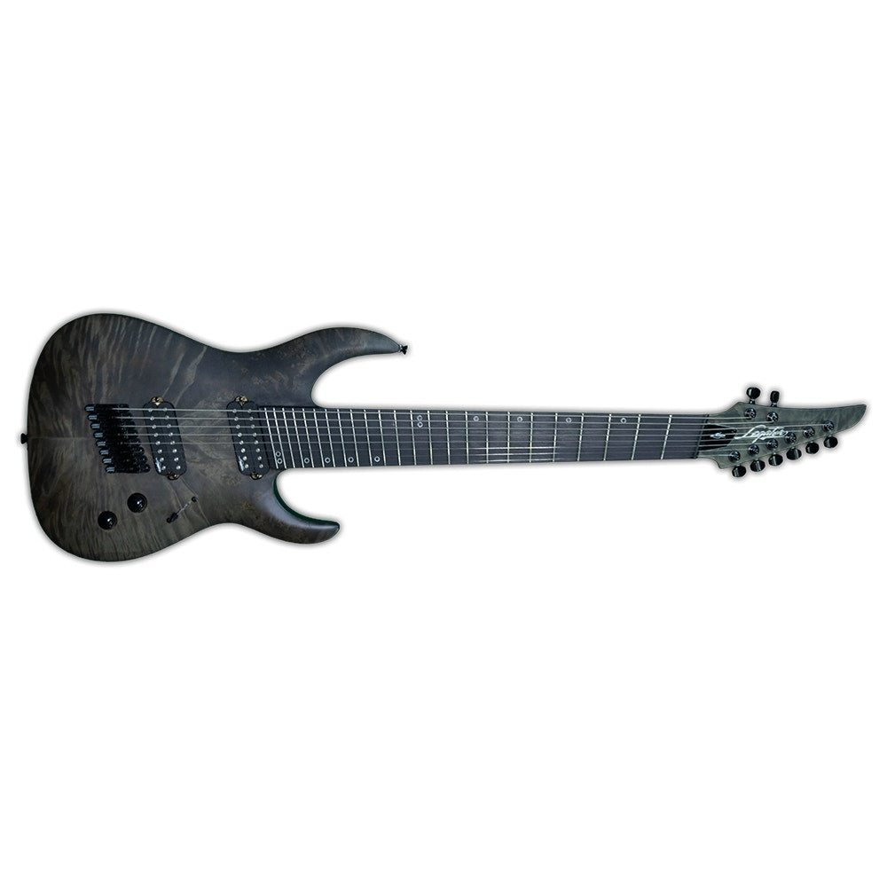 Legator Ninja R 300-PRO Multi-Scale 8-String Electric Guitar, Ebony Fingerboard - Satin Charcoal / Black Burl