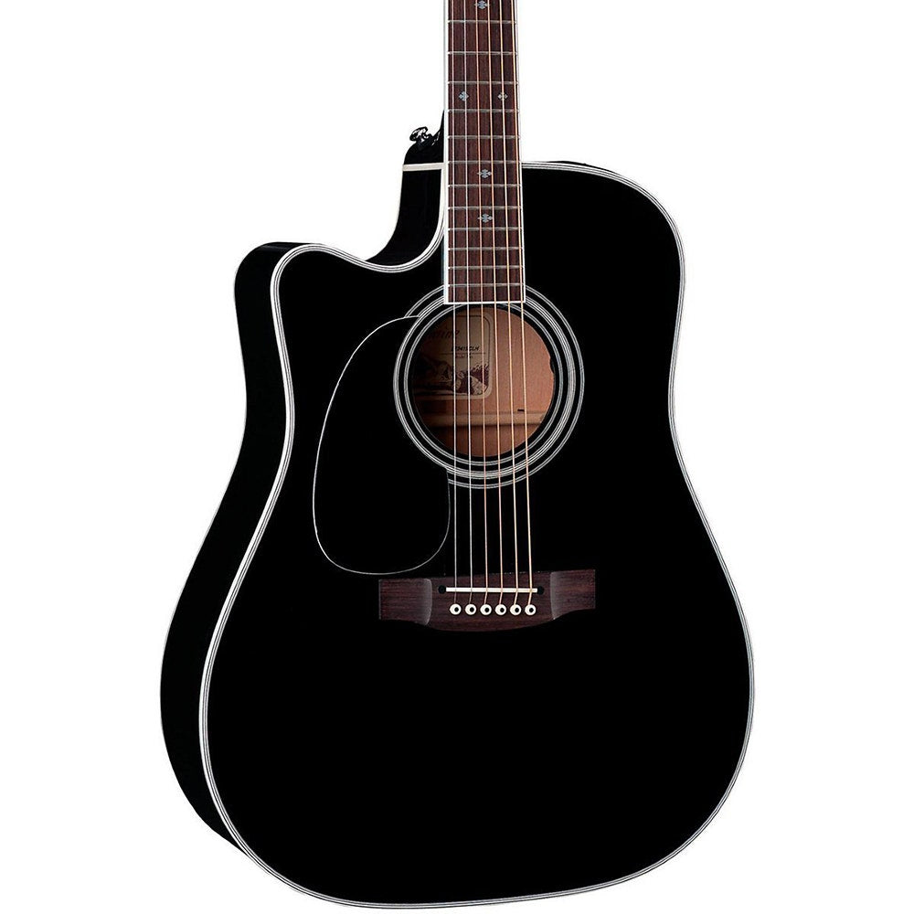 Takamine EF341SC Legacy Series Left-Handed Acoustic-Electric Guitar (Black) & Case (B-Stock)