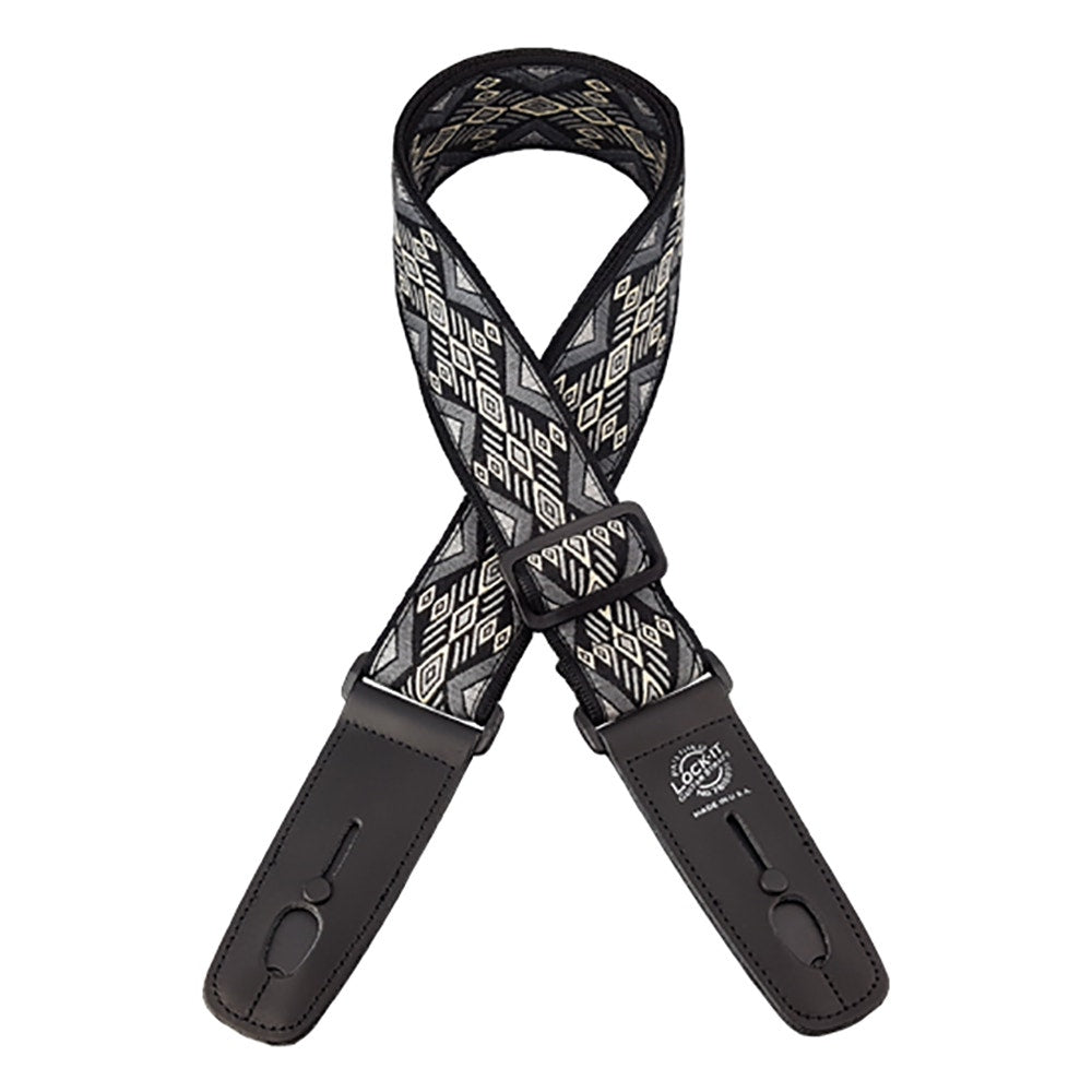 Lock-It Straps LIS 070 Retro Vintage Series 36''-60'' Guitar Strap Carbon Canyon
