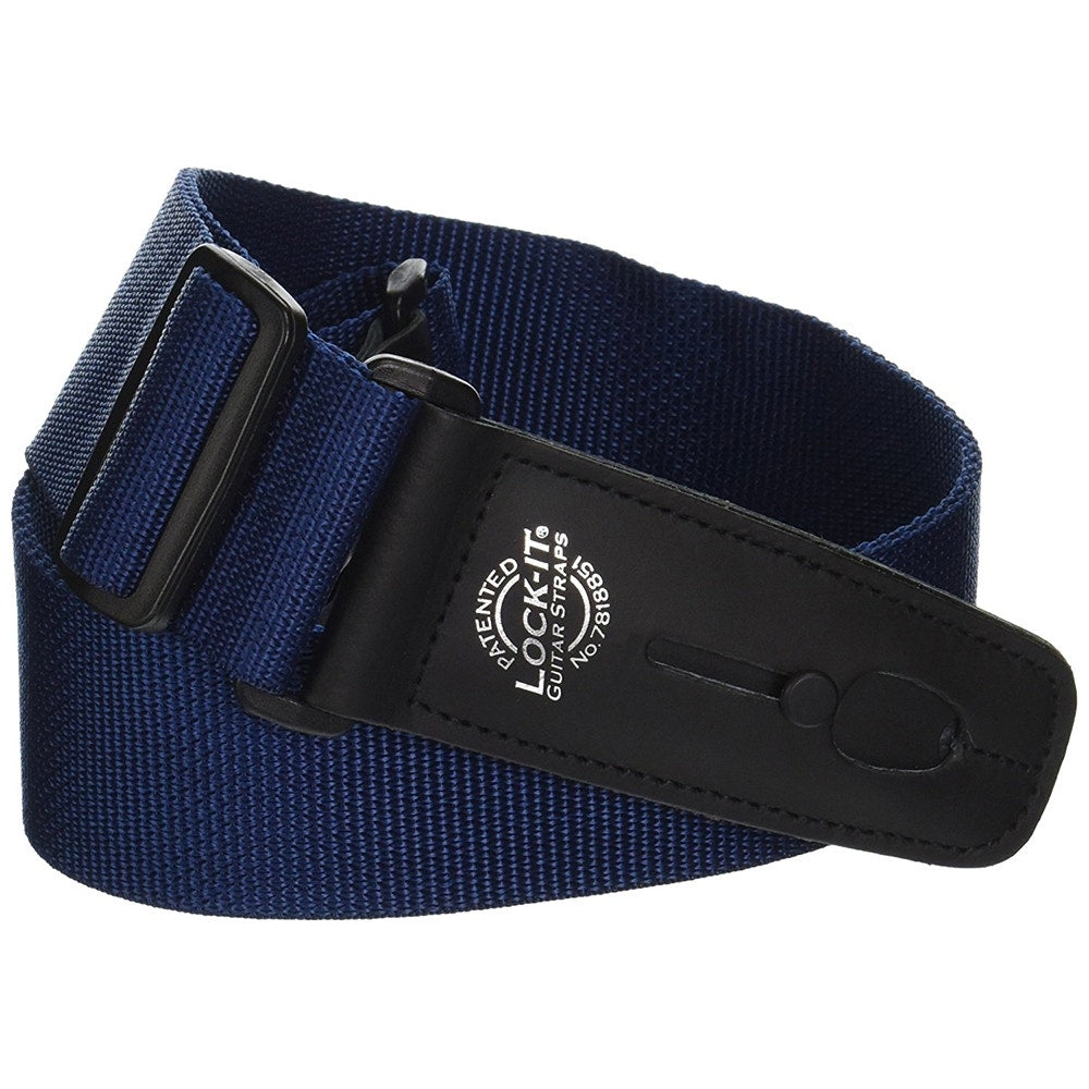 Lock-It Straps Professional Gig Series 2" Navy Blue Poly Strap with Locking Ends