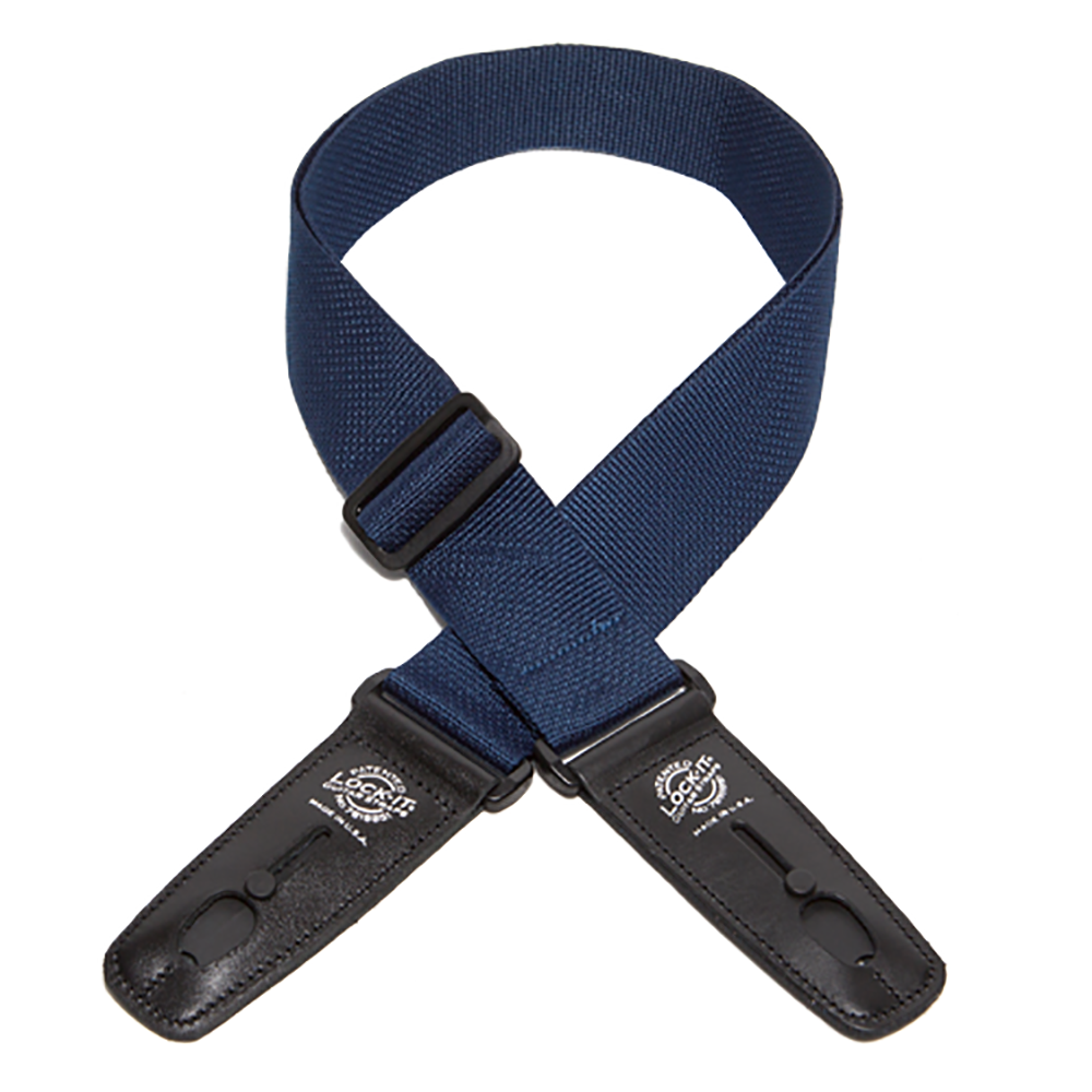 Lock-It Straps Professional Gig Series 2" Navy Blue Poly Strap with Locking Ends