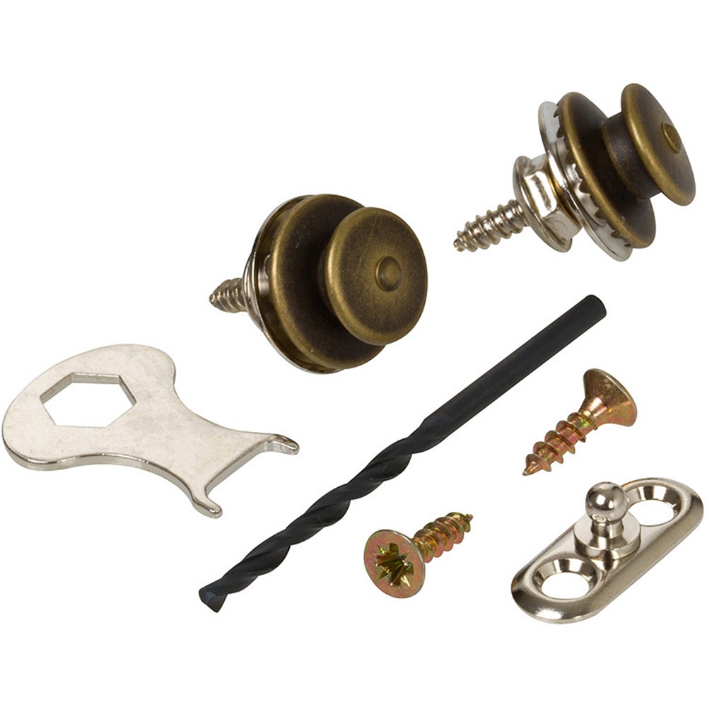 Loxx Strap Lock System for Acoustic Guitar/Bass - Antique Brass