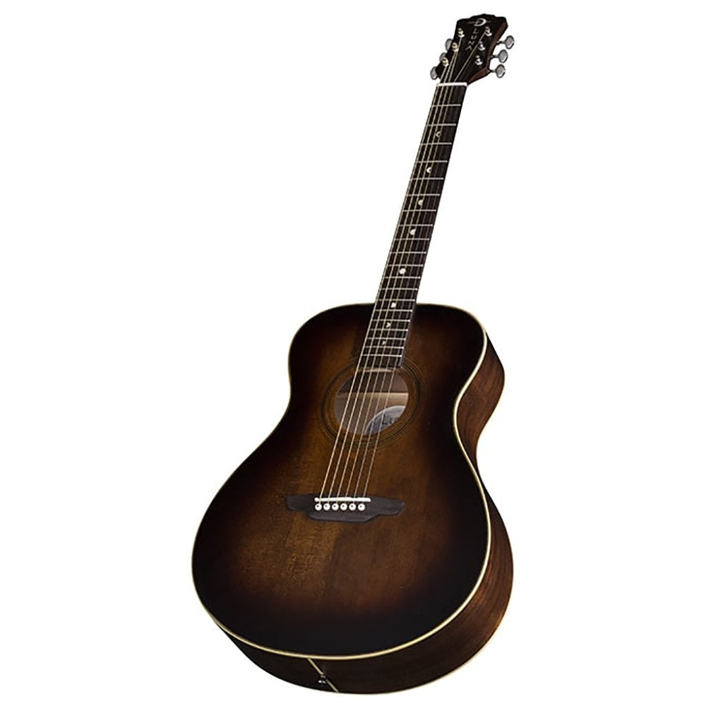 Luna Art Vintage Folk Solid Top Distressed Acoustic Guitar - Vintage Brownburst