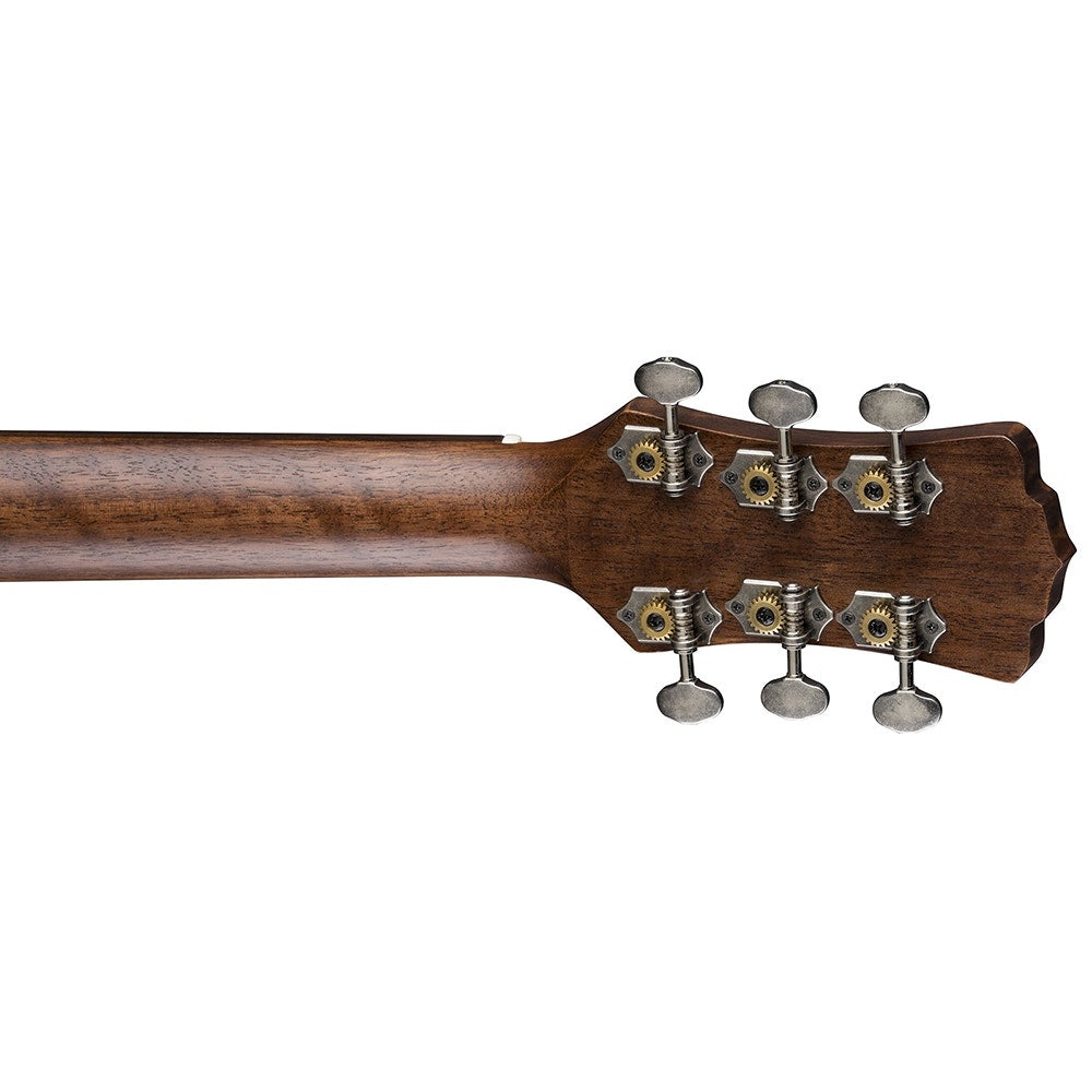 Luna Art Vintage Folk Solid Top Distressed Acoustic Guitar - Vintage Brownburst