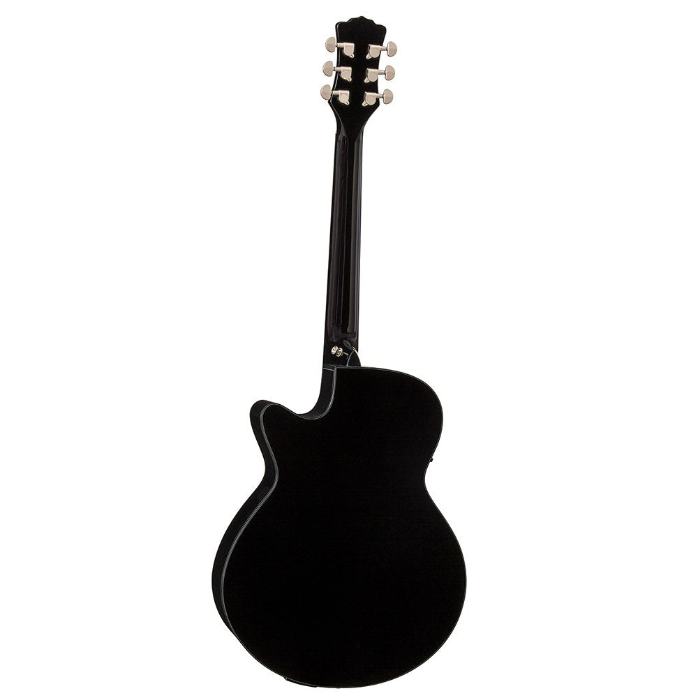 Luna FAU PHX BLK Fauna Phoenix Folk Style Cutaway Acoustic-Electric Guitar in Black (B-Stock)