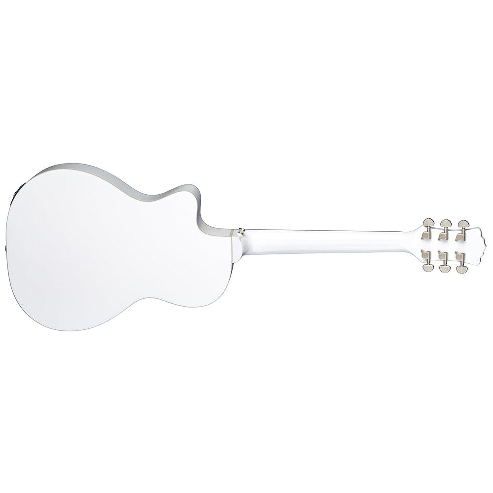 Luna Flora Orchid Acoustic-Electric Guitar - Classic White