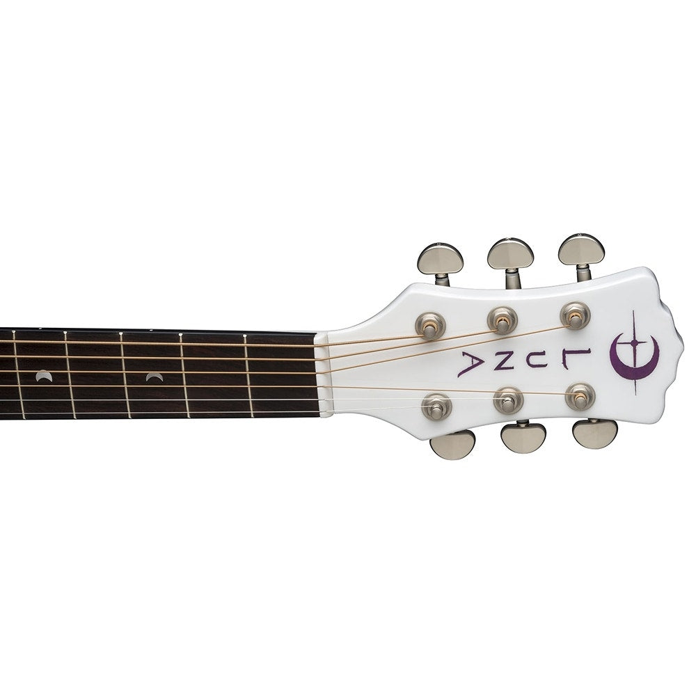 Luna Flora Orchid Acoustic-Electric Guitar - Classic White