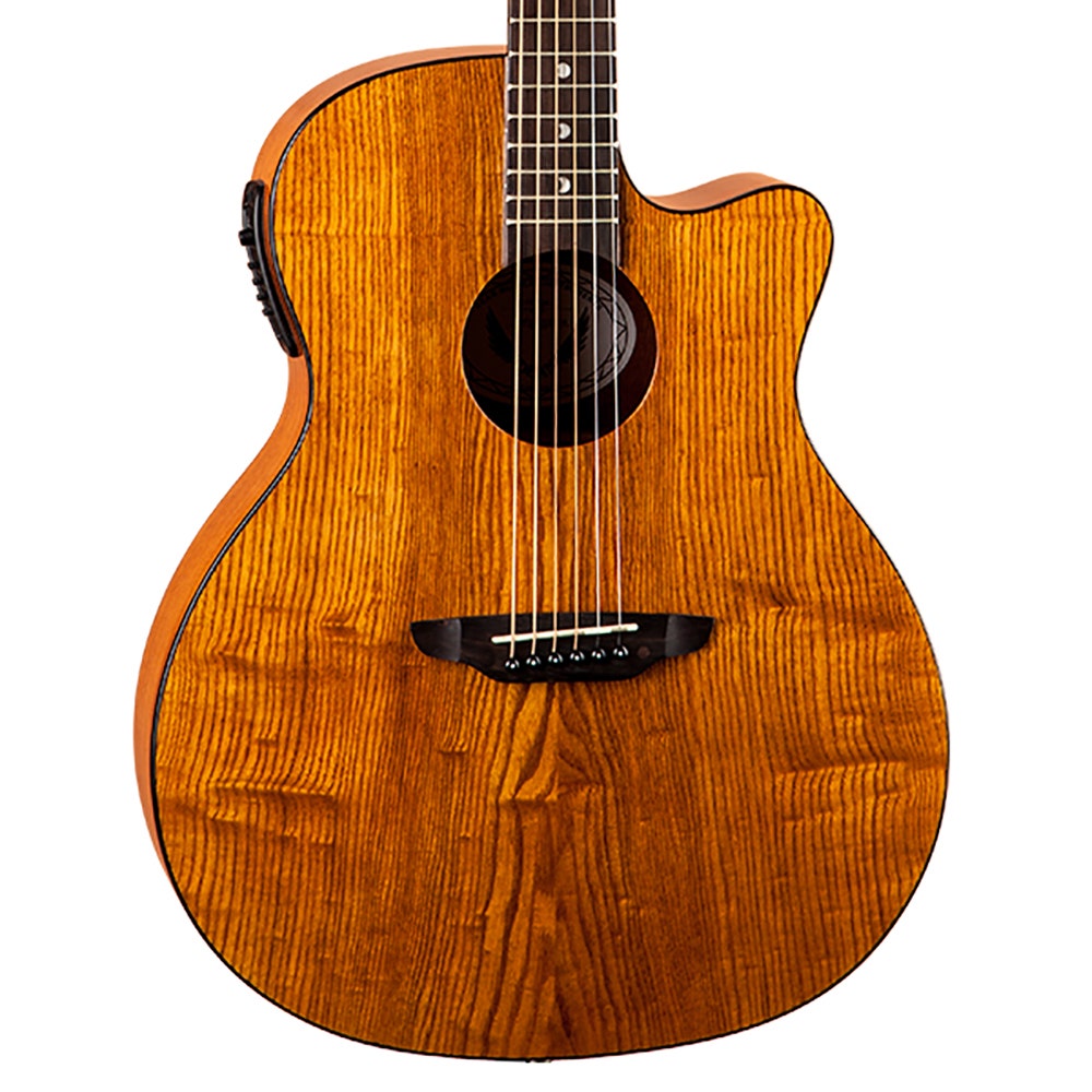 Luna GYP E ASH Gypsy Exotic Ash Acoustic/Electric Guitar - Natural Gloss