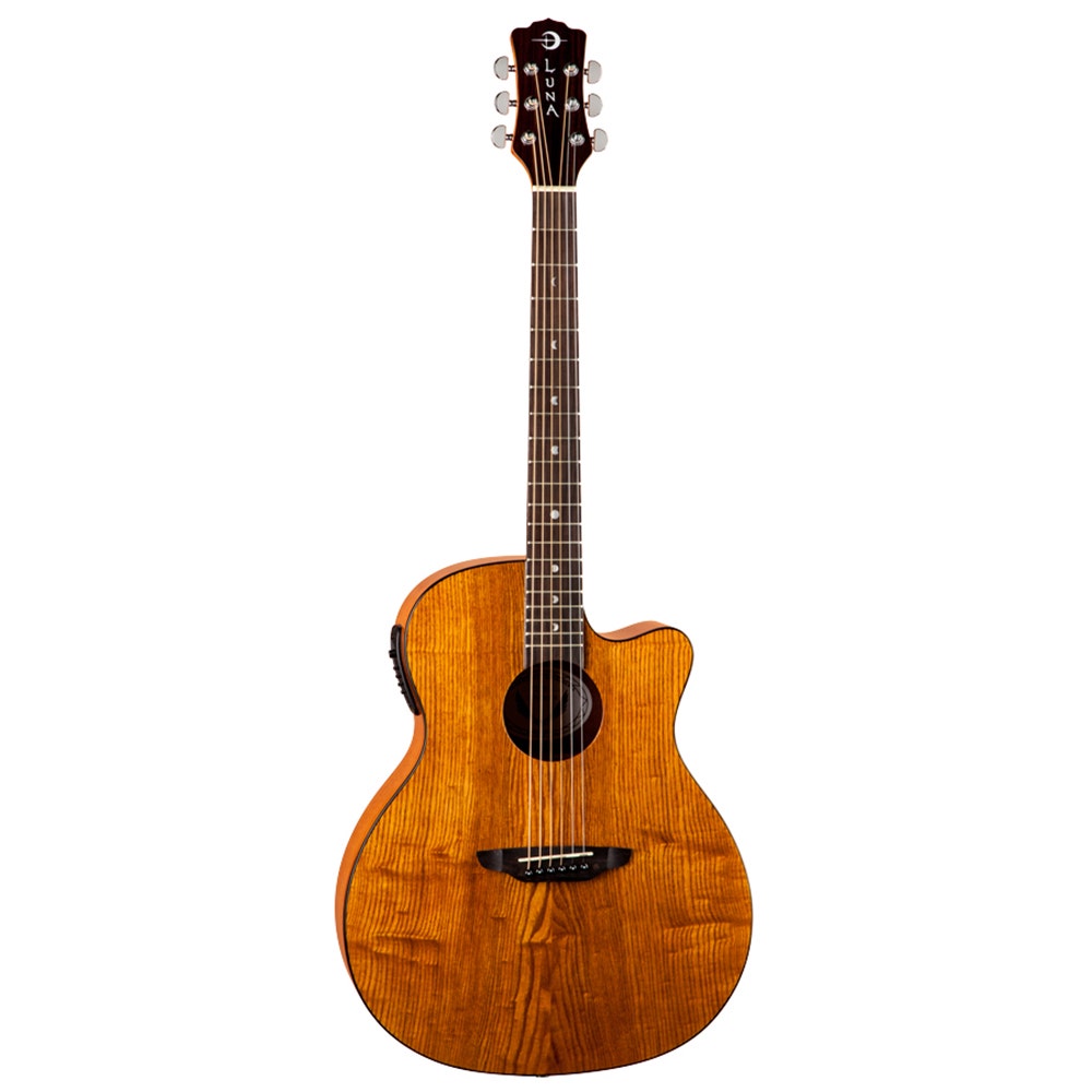 Luna GYP E ASH Gypsy Exotic Ash Acoustic/Electric Guitar - Natural Gloss