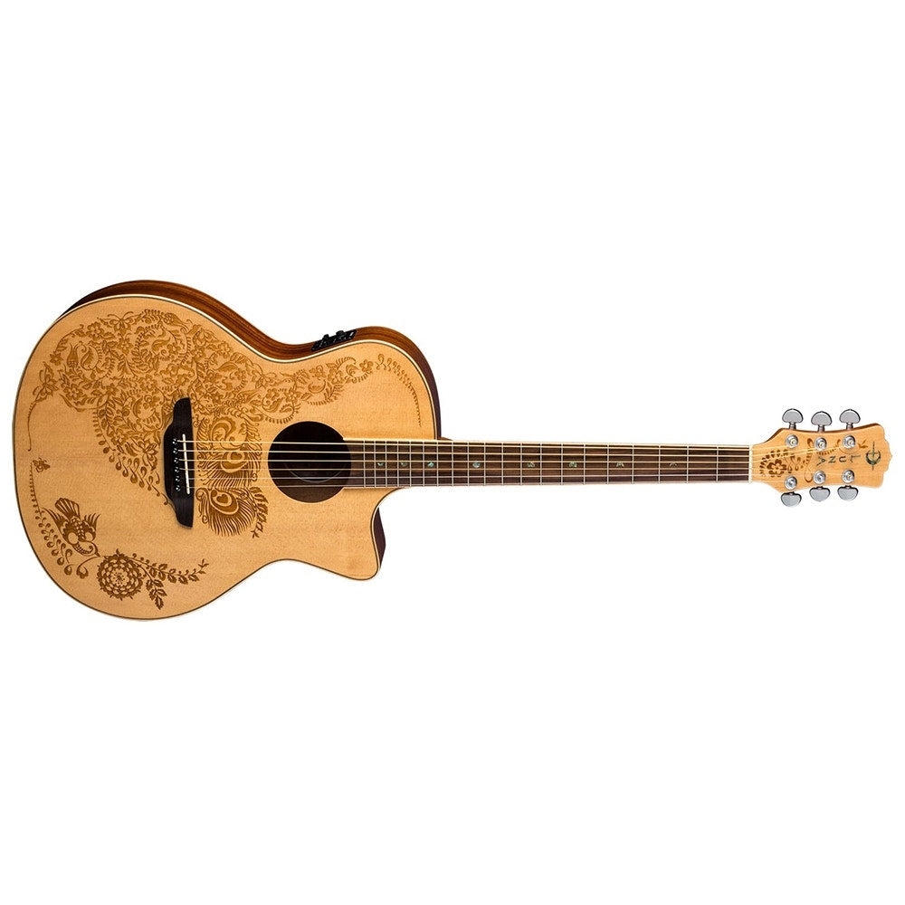 Luna Henna Oasis Acoustic-Electric Guitar, Solid Spruce Top