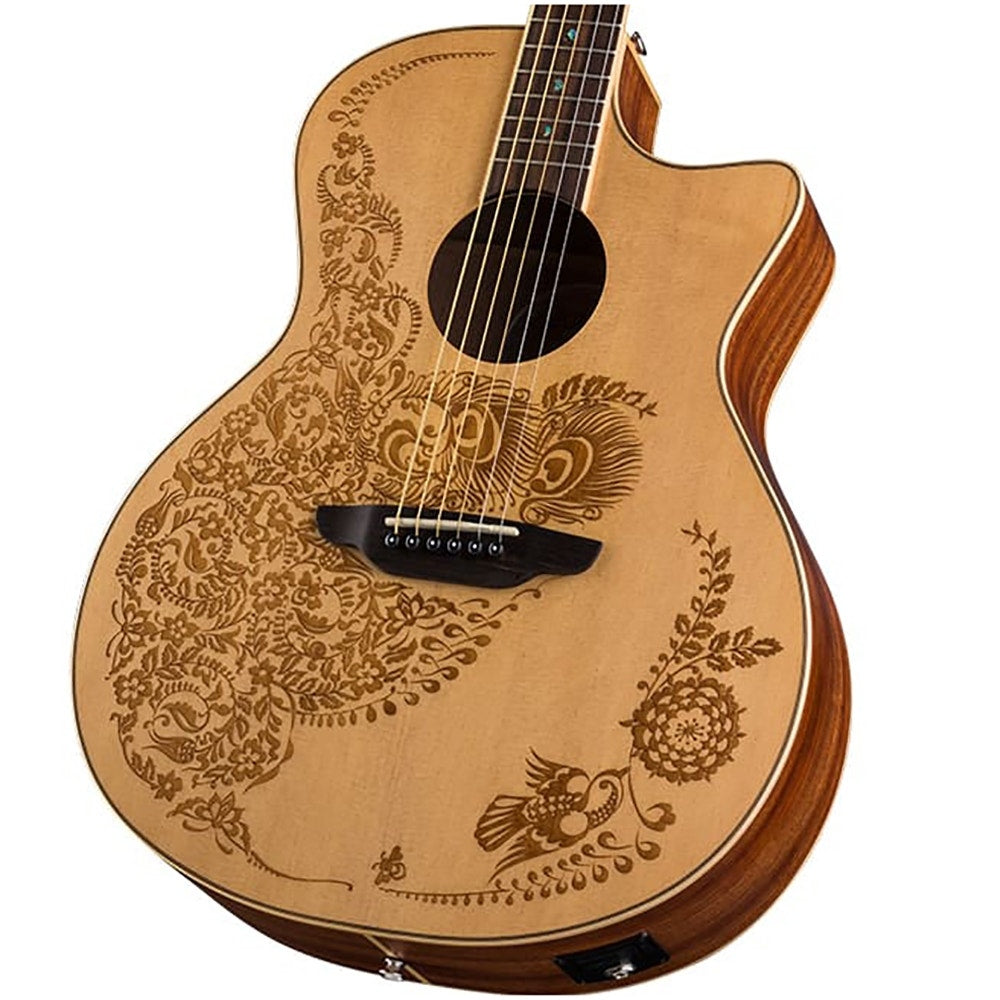 Luna Henna Oasis Acoustic-Electric Guitar, Solid Spruce Top