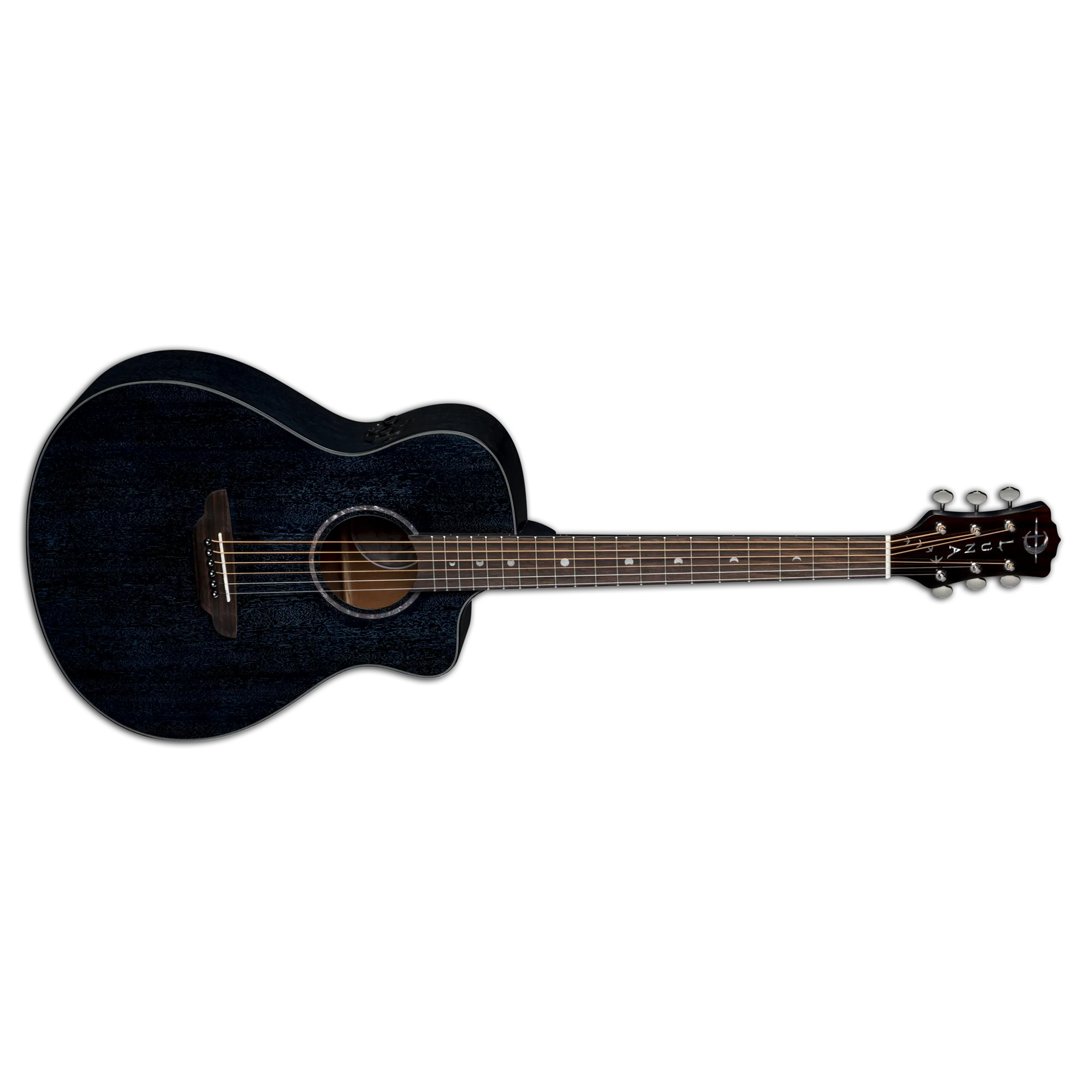 Luna Moonbird Folk Acoustic-Electric Guitar, Rosewood Fretboard, Midnight Blue