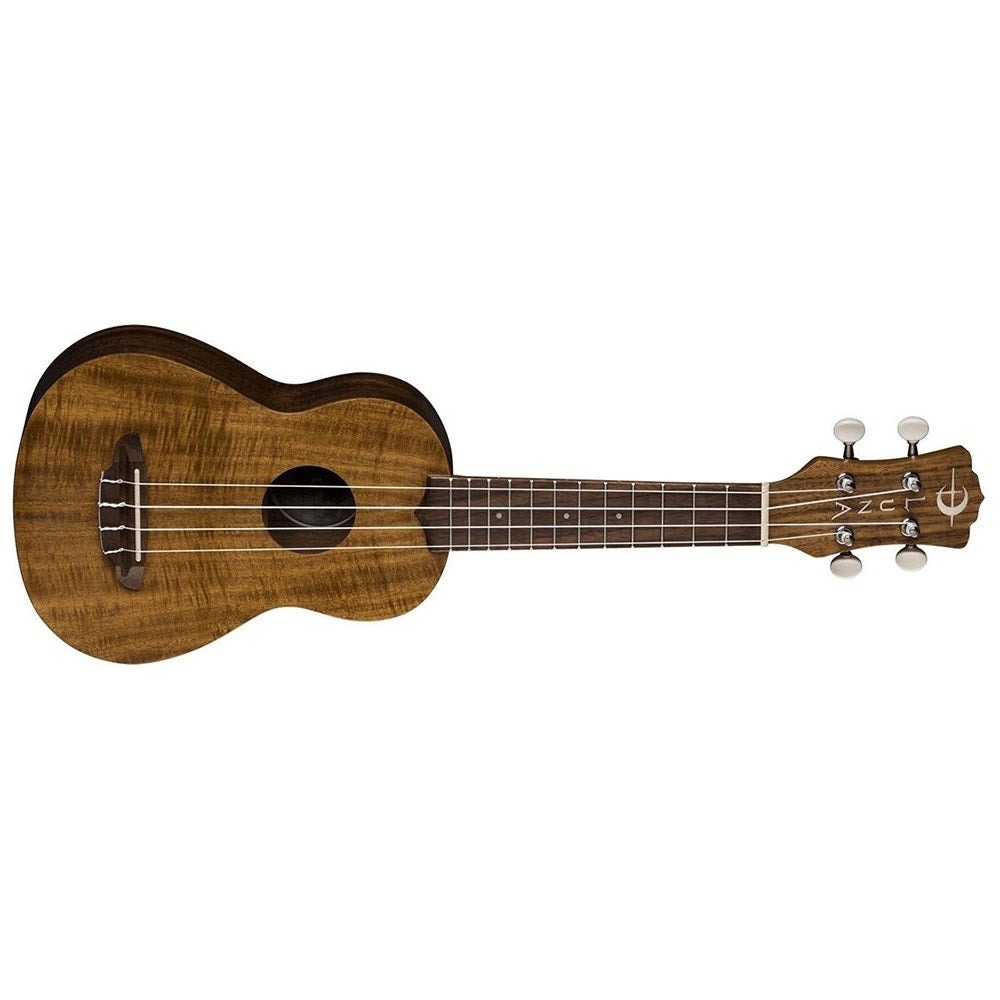 Luna Uke Flamed Acacia Soprano Ukulele with Gig Bag