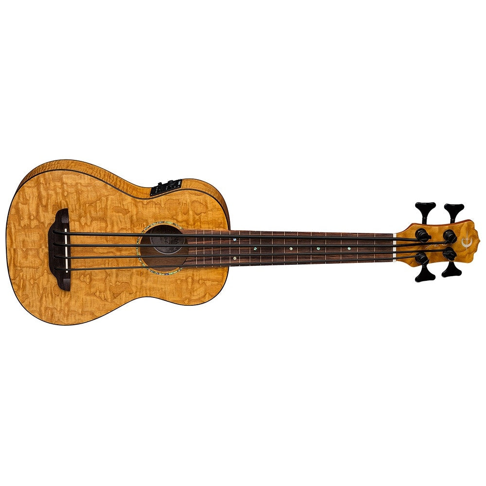 Luna Bari-Bass Baritone Ukulele with Preamp & Gig Bag - Quilt Top