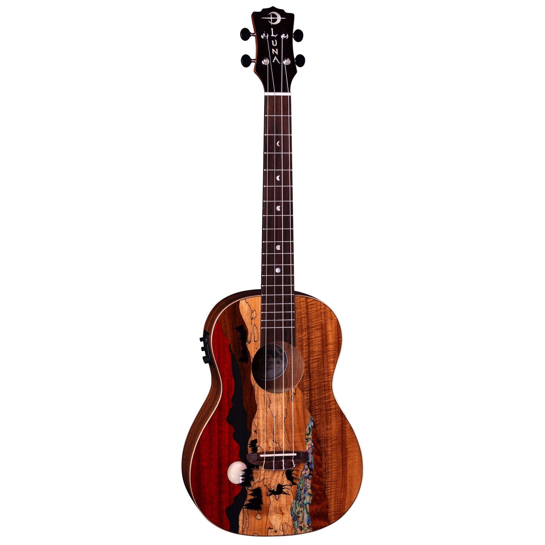 Luna UKE VISTA DEER B Vista Deer Baritone Uke Ukulele w/ Preamp & Gig Bag