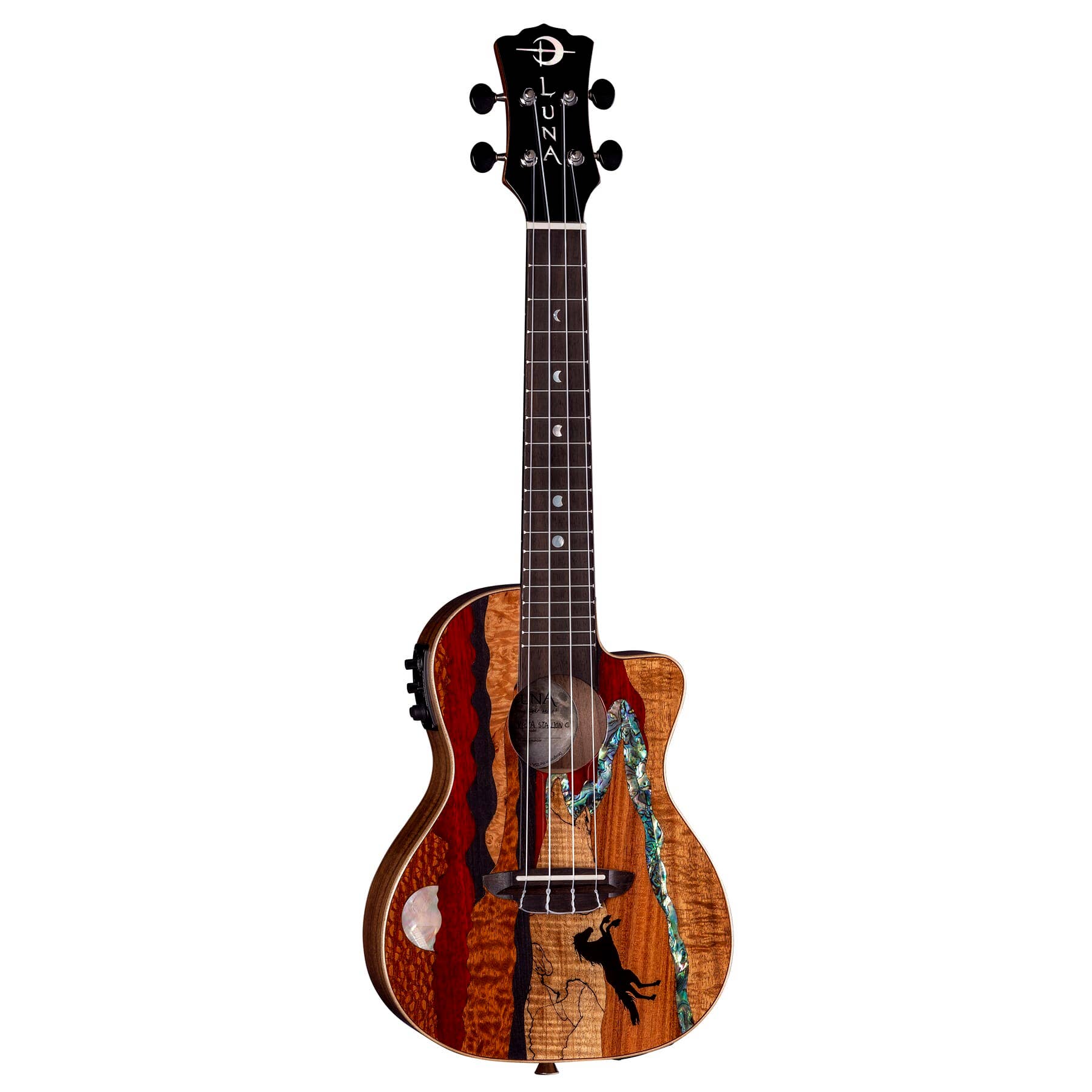 Luna UKE VISTA STALLION C Vista Stallion Concert Uke Ukulele w/ Preamp & Gig Bag