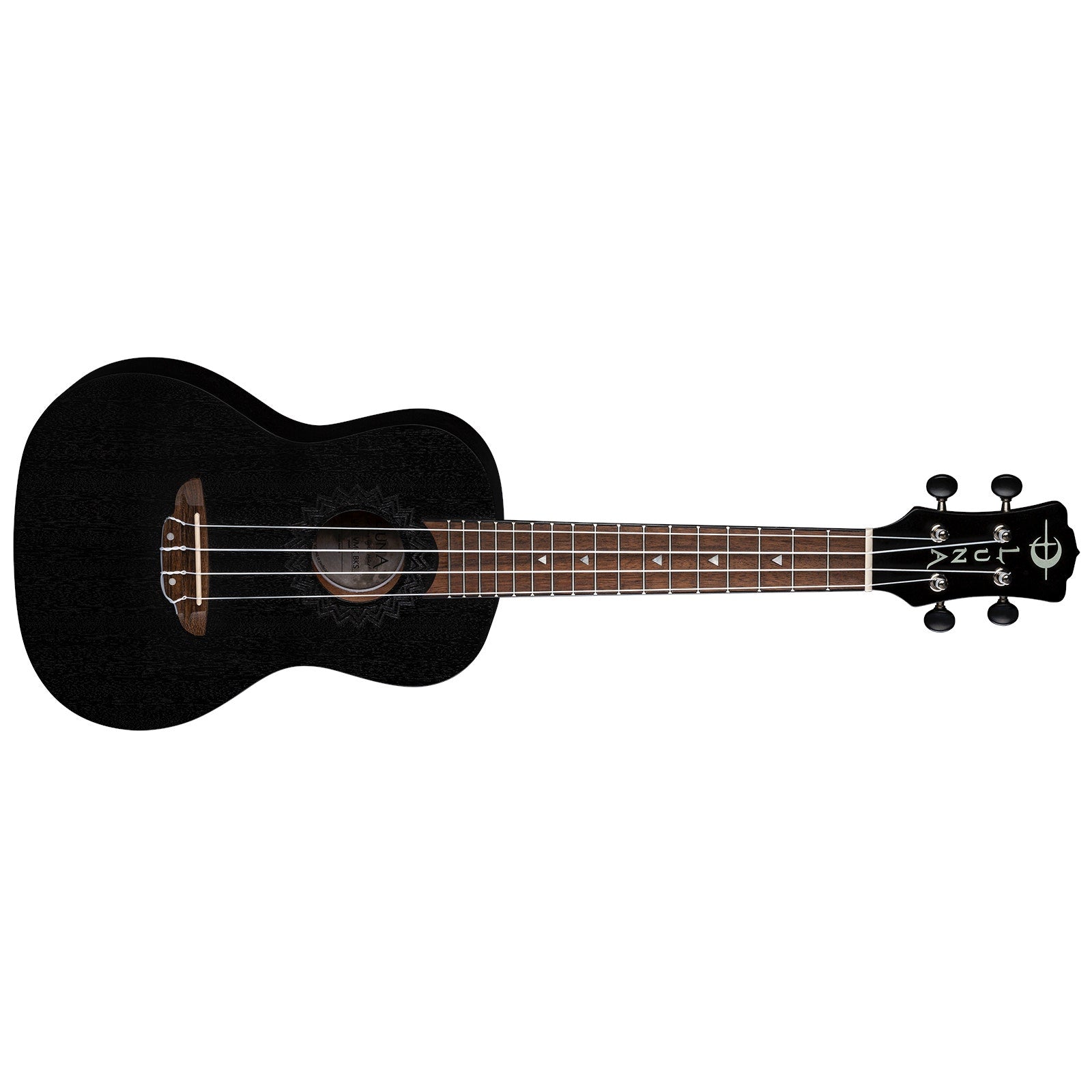 Luna UKE VMC BKS Uke Vintage Mahogany Concert Ukulele, Black Satin