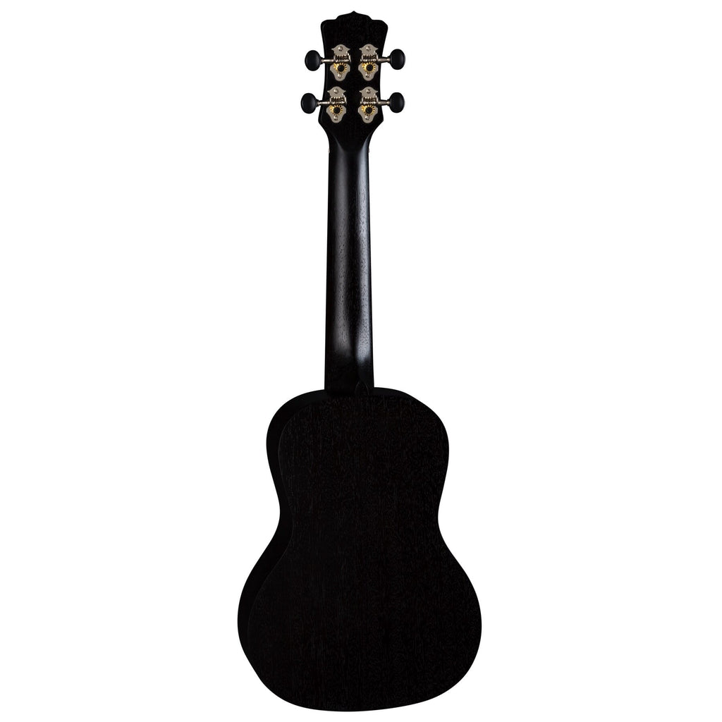 Luna UKE VMC BKS Uke Vintage Mahogany Concert Ukulele, Black Satin