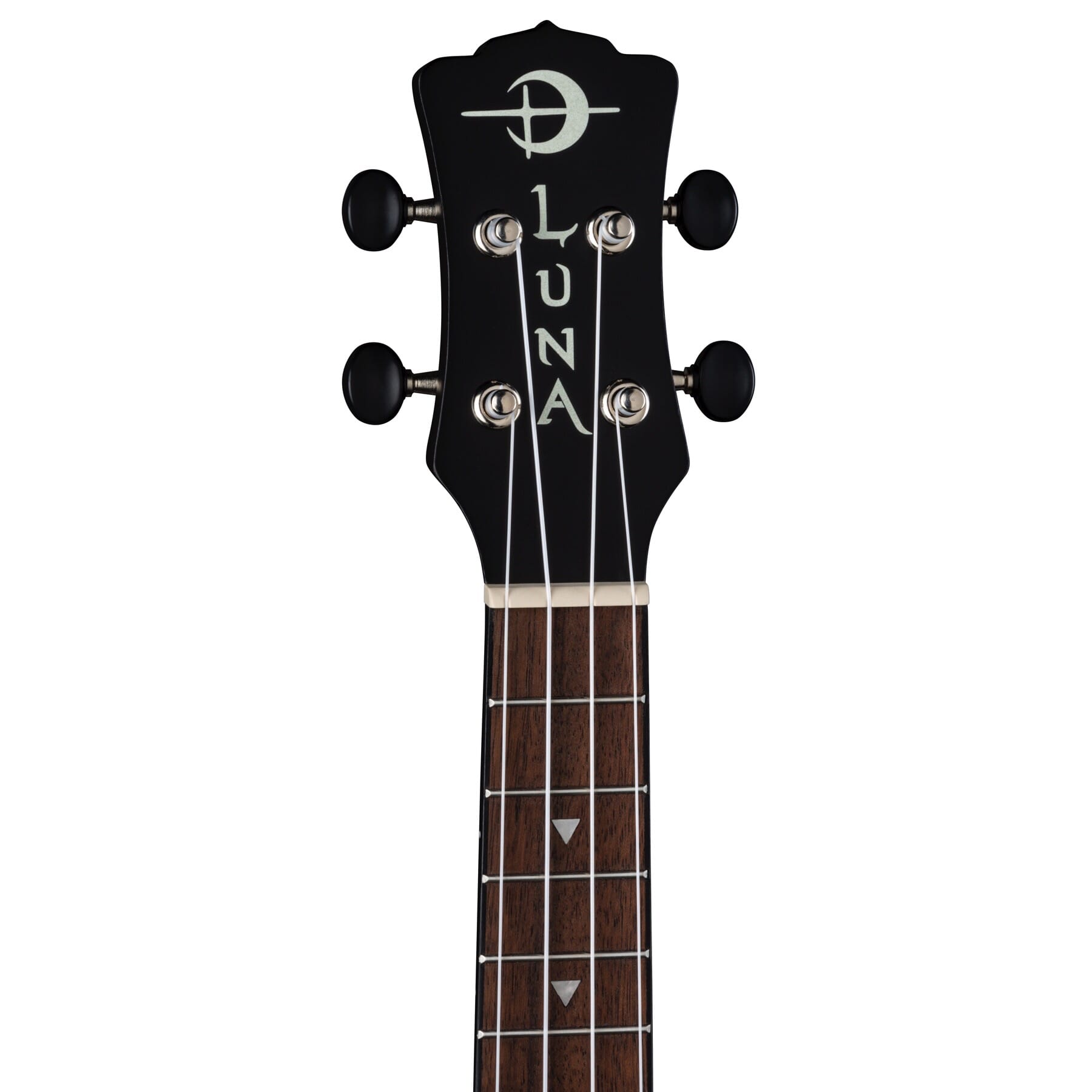Luna UKE VMC BKS Uke Vintage Mahogany Concert Ukulele, Black Satin