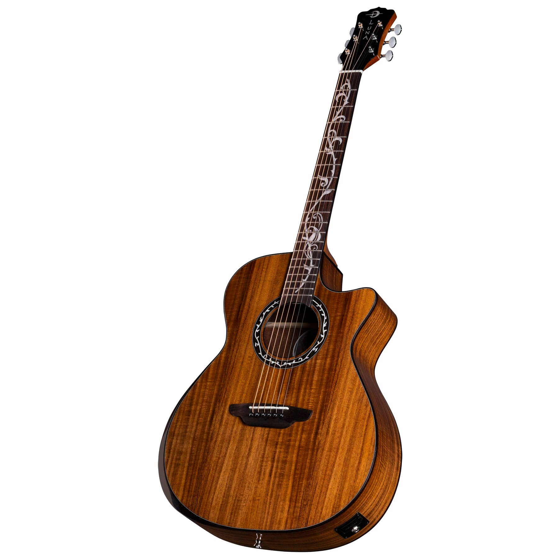 Luna Vineyard Koa Bevel Grand Auditorium A/E Acoustic Electric Guitar, Spruce Top