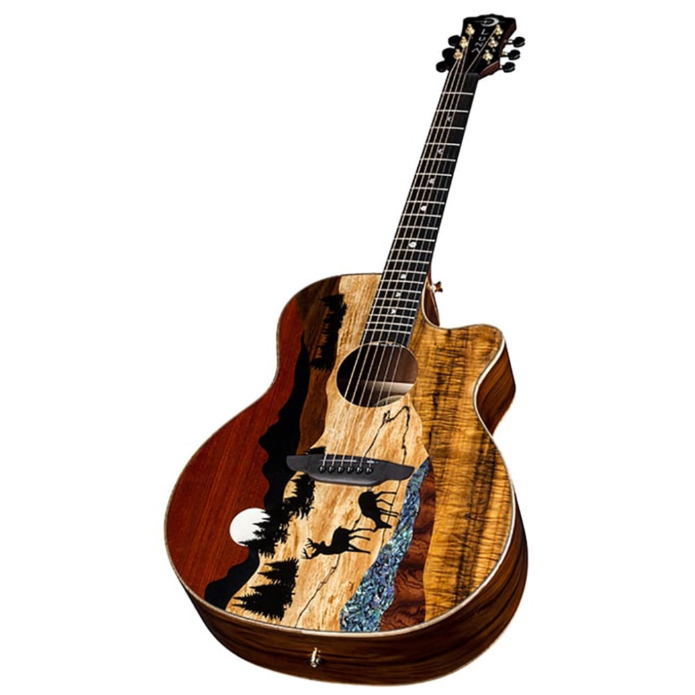 Luna VISTA DEER Tropical Wood Acoustic-Electric Guitar with Case