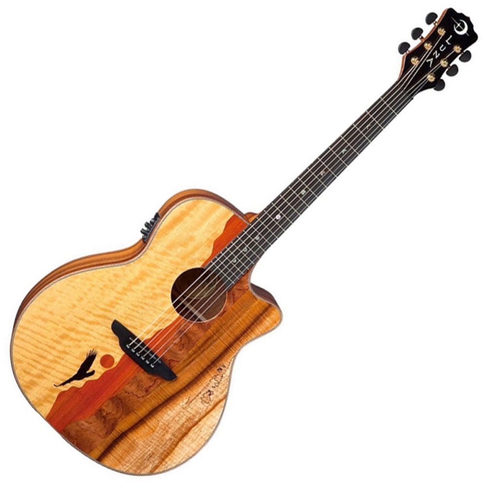 Luna ART NOUVEAU Vista Eagle Grand Auditorium Acoustic-Electric Guitar with Hard Case
