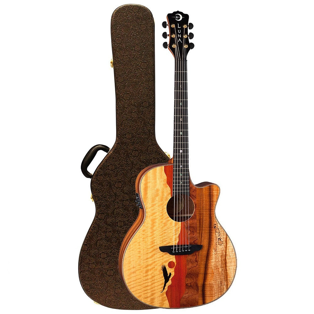 Luna ART NOUVEAU Vista Eagle Grand Auditorium Acoustic-Electric Guitar with Hard Case