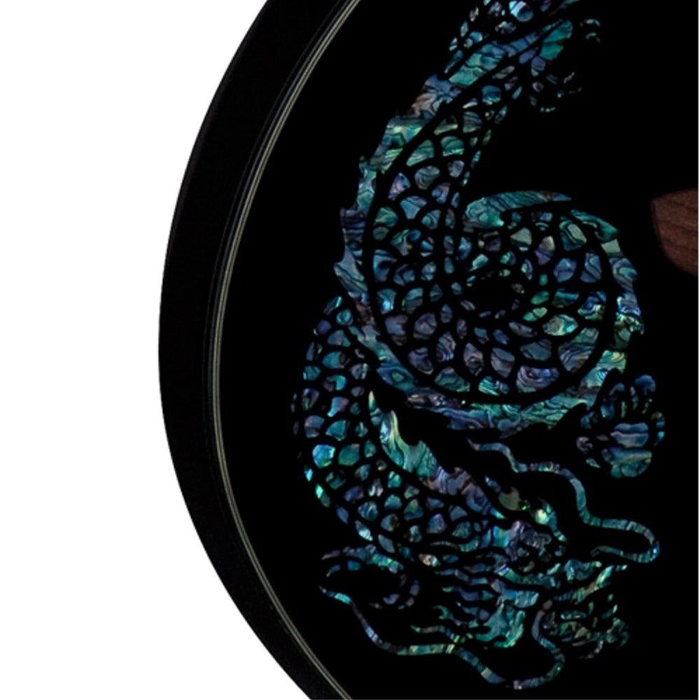 Luna FAU DRA BLK Fauna Series Dragon Inlayed Top Acoustic-Electric Guitar Black Finish