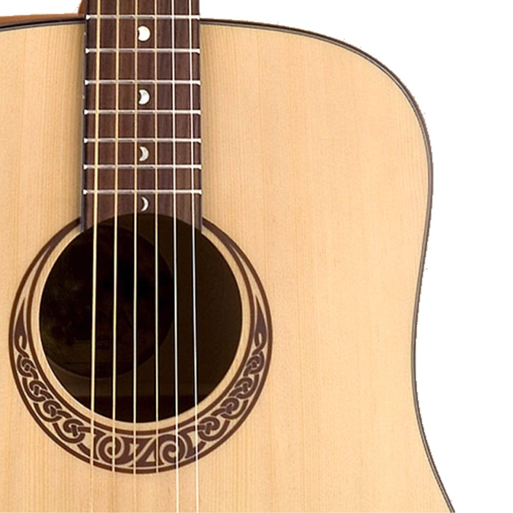 Luna Gypsy Series Muse Dreadnought Spruce Top Acoustic Guitar with Hardshell Case