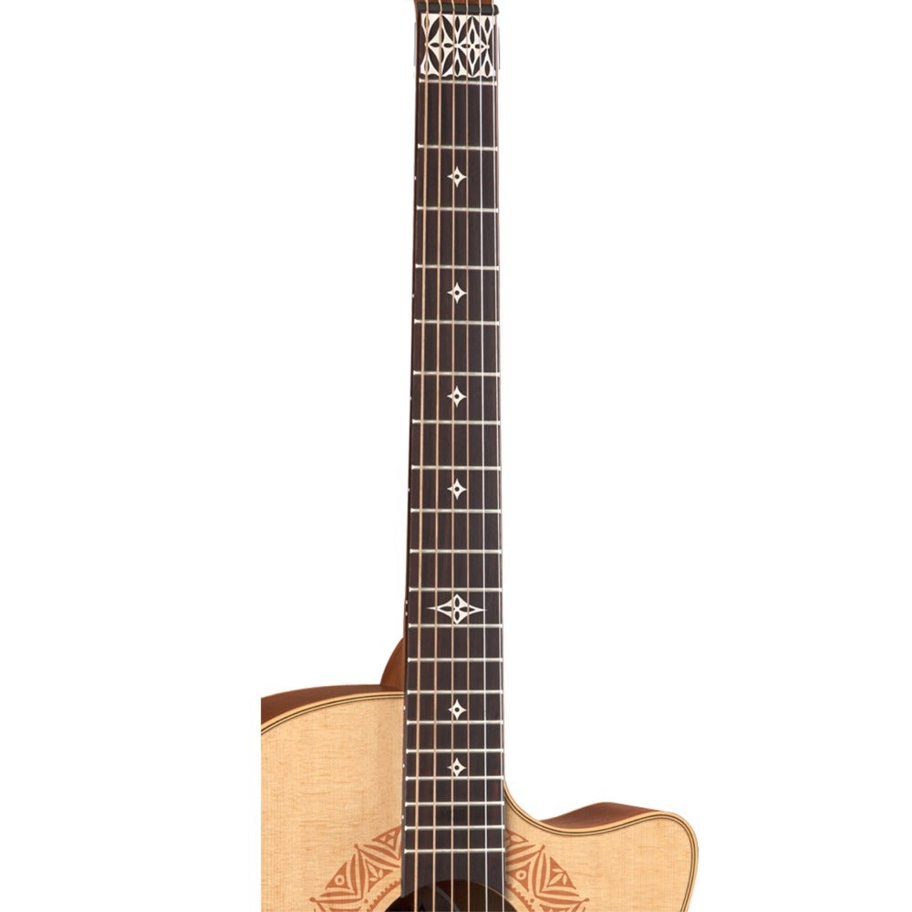Luna HEN SAH SPR Henna Series Sahara Laser-Etched Spruce Top Acoustic-Electric Guitar