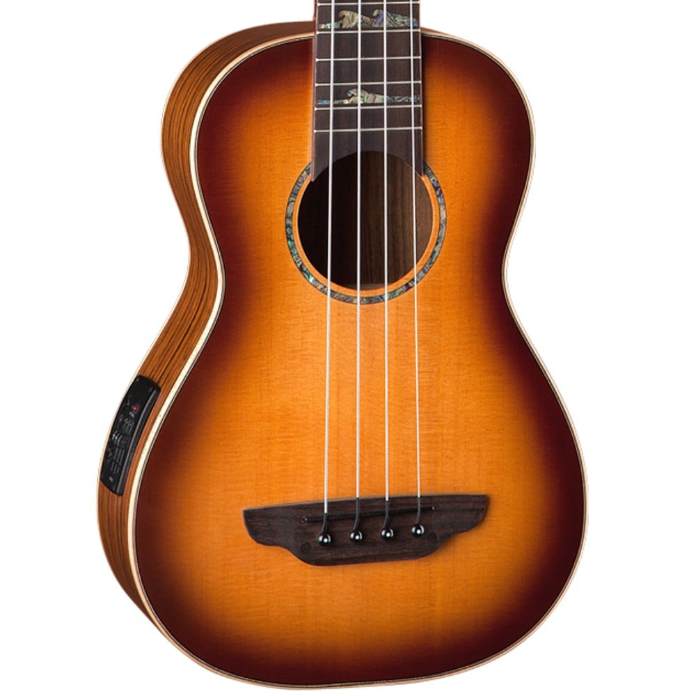 Luna High Tide Spruce Top Acoustic Bass Ukulele Satin Sunburst Finish with Gig Bag