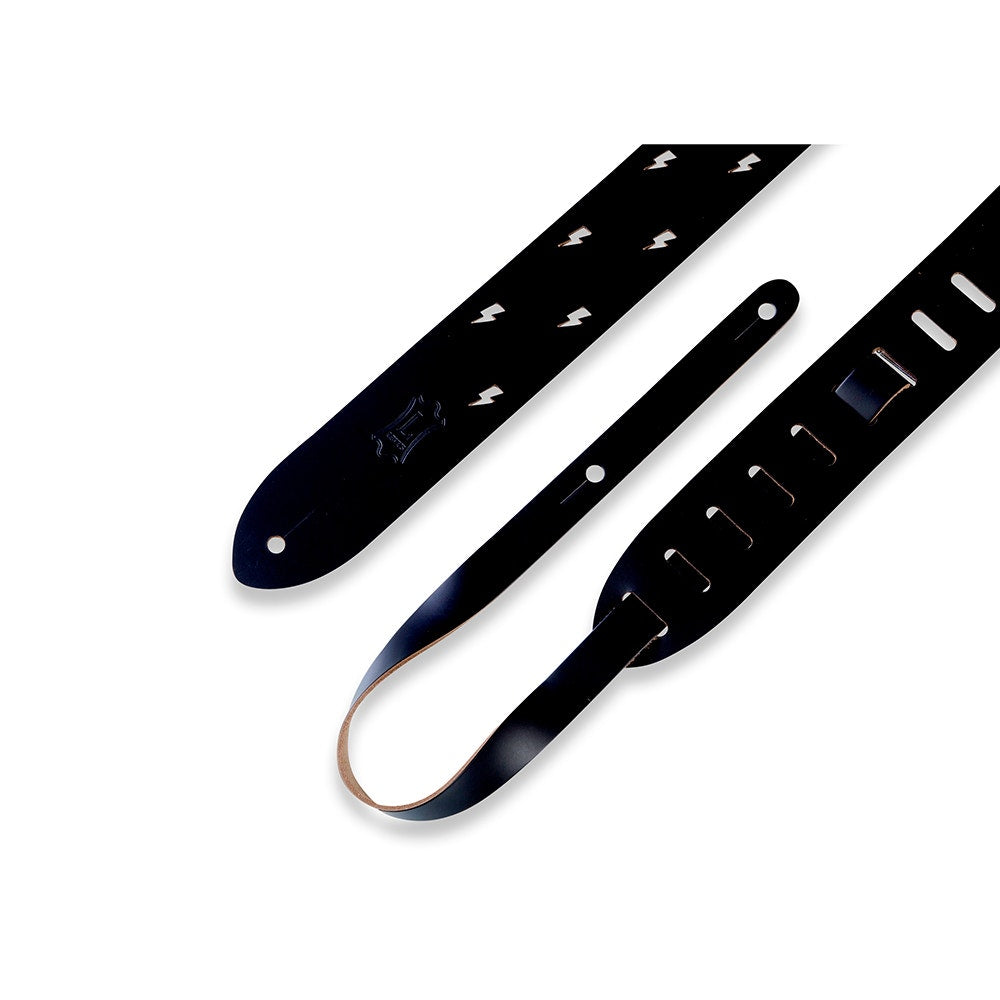 Levy's M12LBC-BLK Classics Series Lightning Bolt Punch Out Guitar Strap
