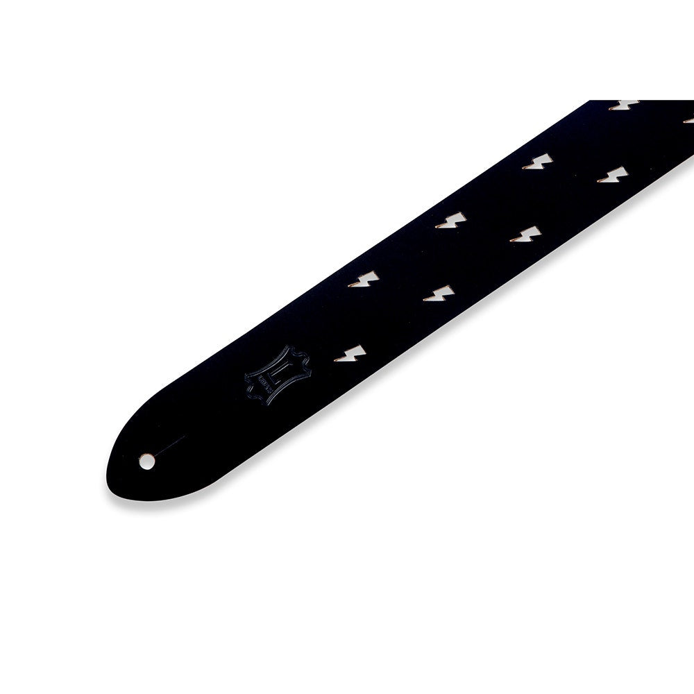 Levy's M12LBC-BLK Classics Series Lightning Bolt Punch Out Guitar Strap