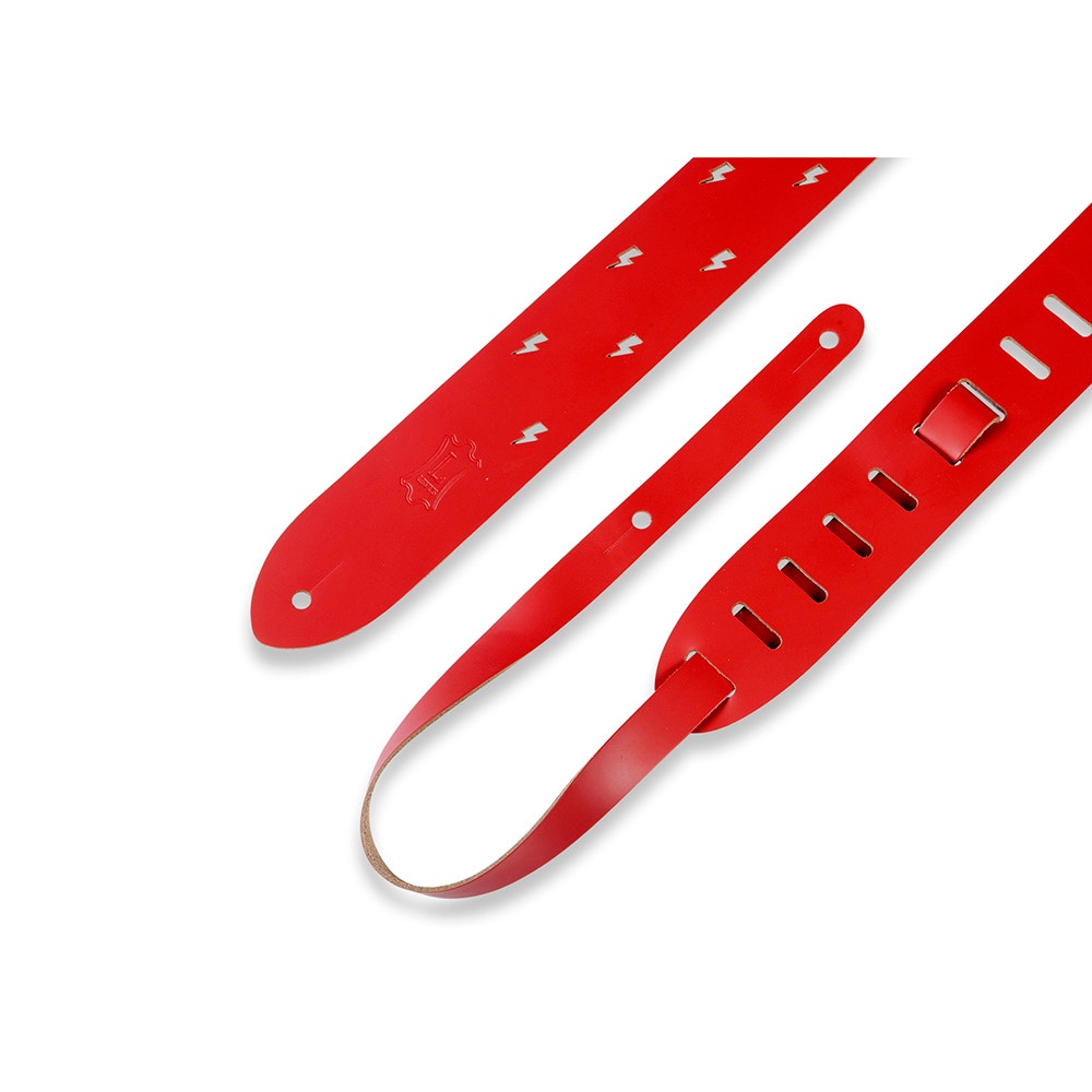 Levy's Leathers M12LBC-RED Classics Series Lightning Bolt Punch Out Guitar Strap