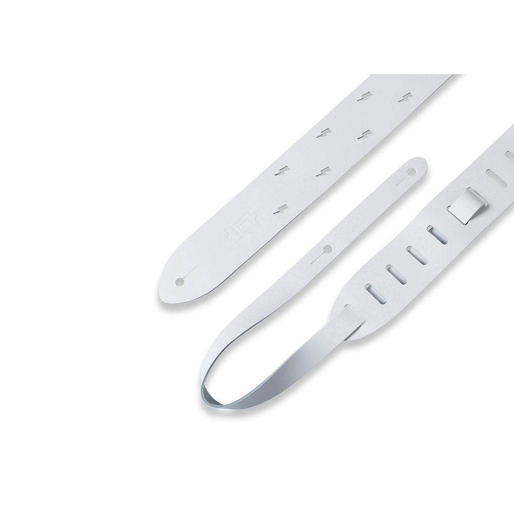 Levy's Leathers M12LBC-WHT Classics Series Lightning Bolt Punch Out Guitar Strap