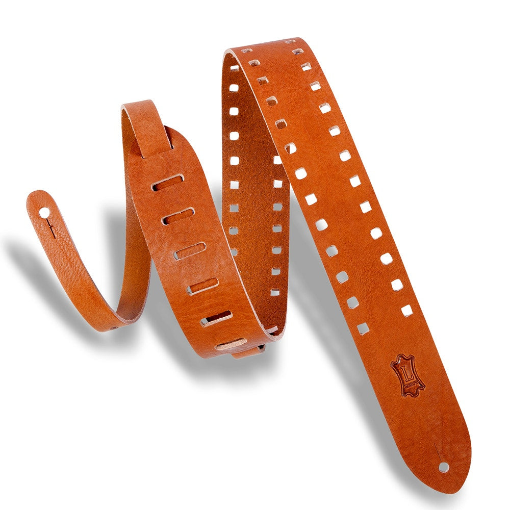 Levy's Leathers M12SPOV-TAN Classics Series Square Punch Out Premier Guitar Strap