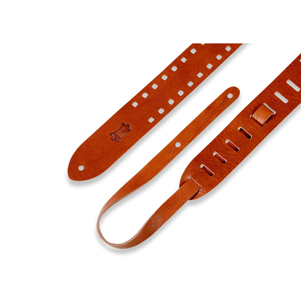 Levy's Leathers M12SPOV-TAN Classics Series Square Punch Out Premier Guitar Strap