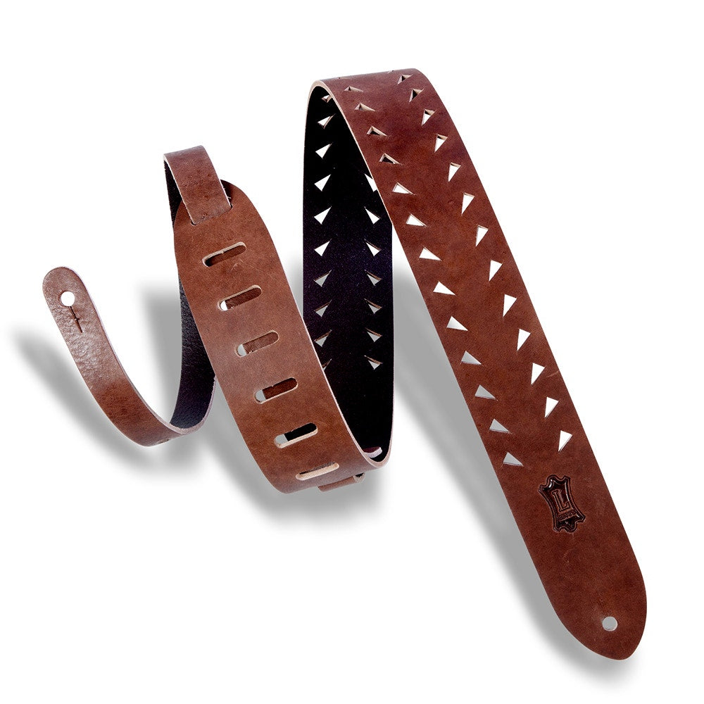 Levy's Leathers M12TTV-BRN Classics Series Tiger Tooth Punch Out Premier Guitar Strap