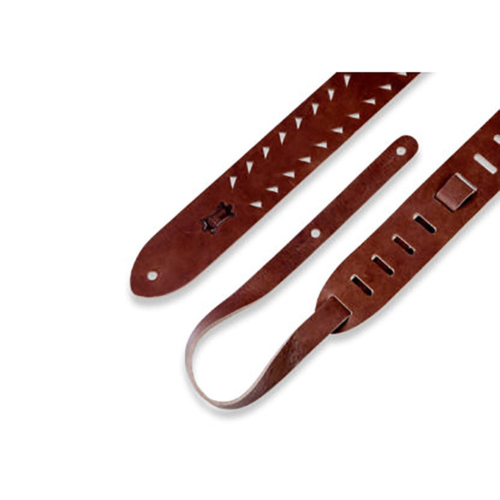 Levy's Leathers M12TTV-BRN Classics Series Tiger Tooth Punch Out Premier Guitar Strap
