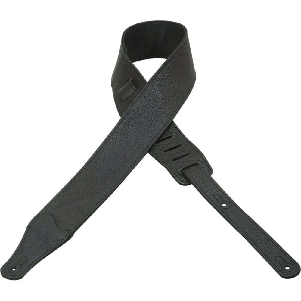 Levy's M26BL 2½" Soft Garment Leather Guitar Strap with Soft Leather Backing Black