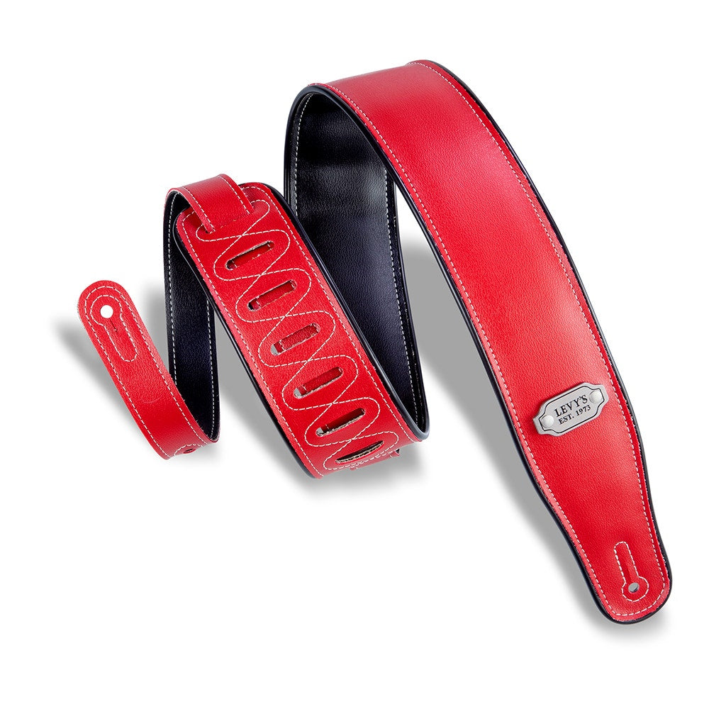 Levy's Leathers M26VP-RED-BLK Rebel Series Reversible Vinyl Guitar Strap