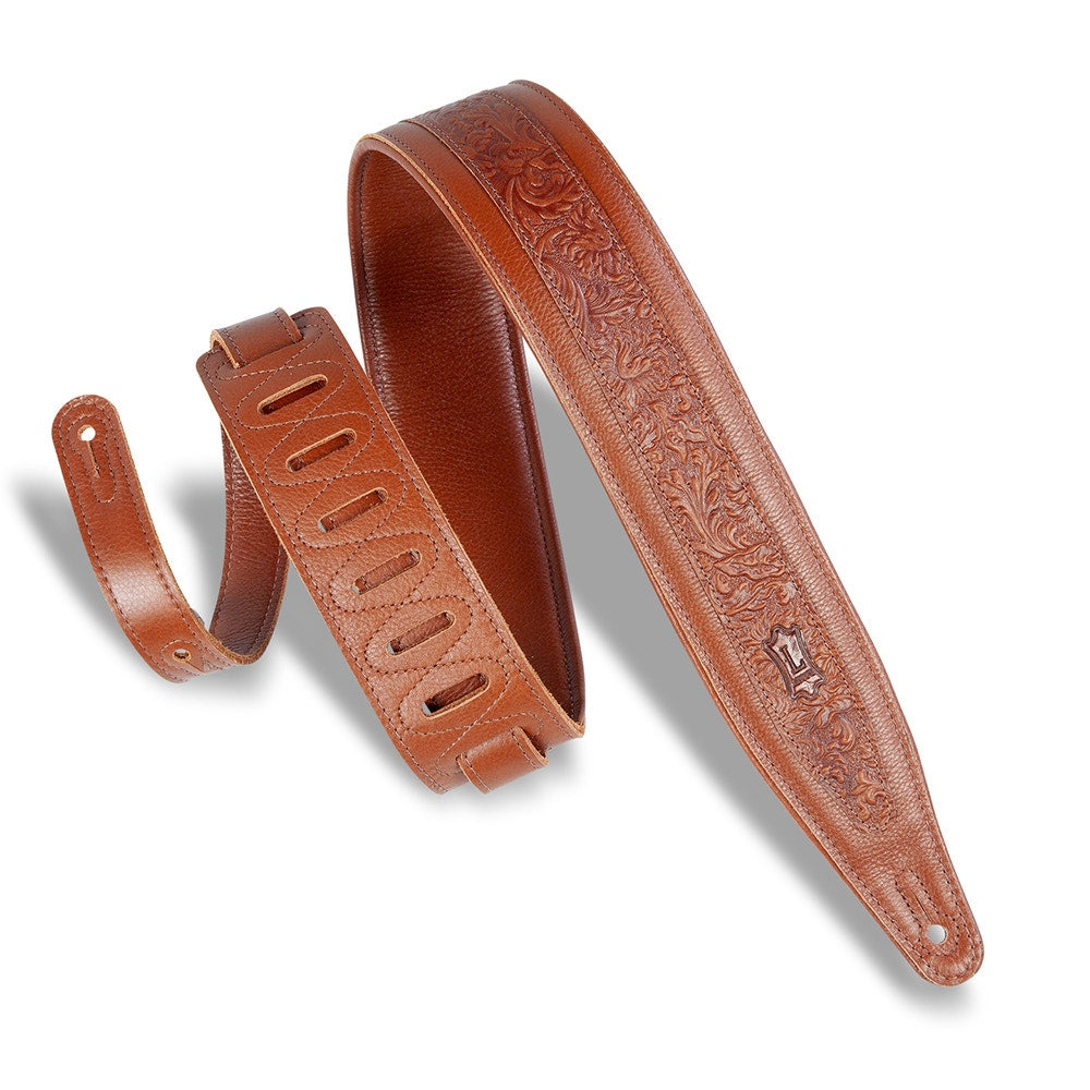 Levy's Leathers M317FG-TAN Deluxe Series Florentine Emboss Guitar Strap
