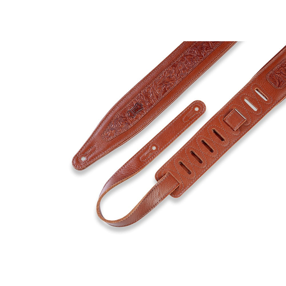 Levy's Leathers M317FG-TAN Deluxe Series Florentine Emboss Guitar Strap