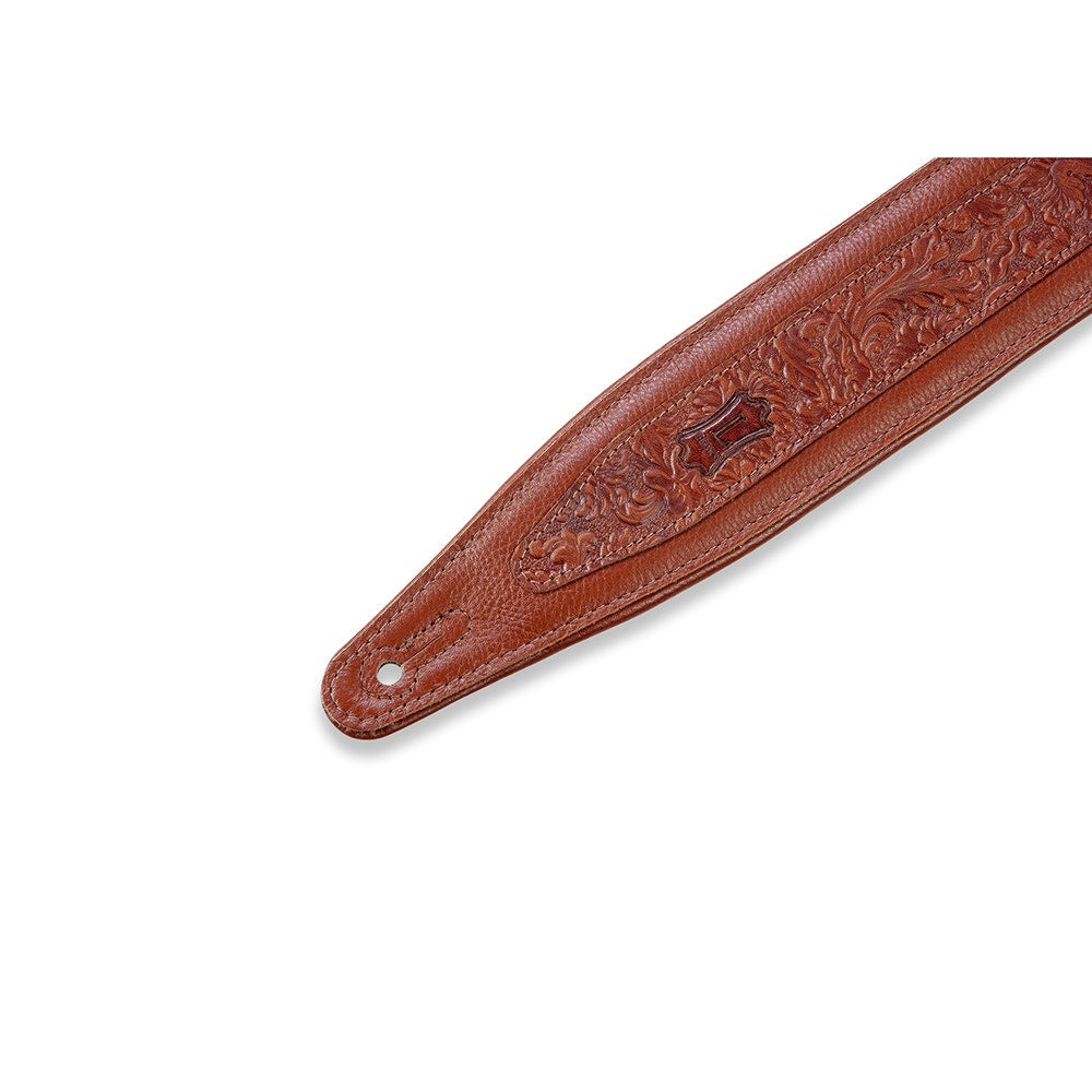 Levy's Leathers M317FG-TAN Deluxe Series Florentine Emboss Guitar Strap