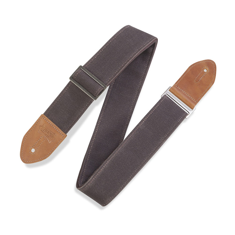 Levy's Leathers M7WC-BRN Textures Series Traveler’ Waxed Canvas Guitar Strap