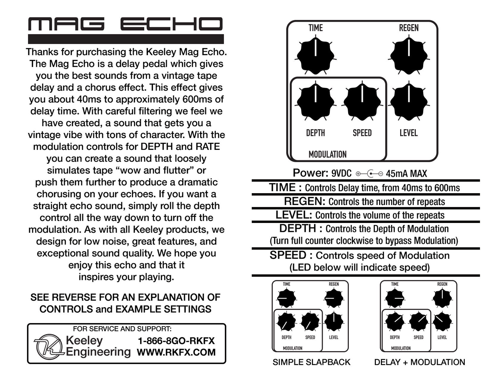 Keeley Magnetic Echo Delay Guitar Effects Pedal
