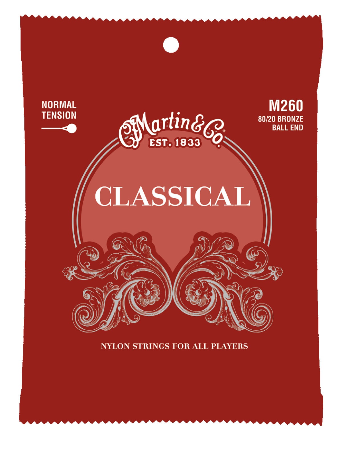 Martin M260 80/20 Bronze Ball-End Regular Tension Nylon Classic Guitar Strings (28-43)