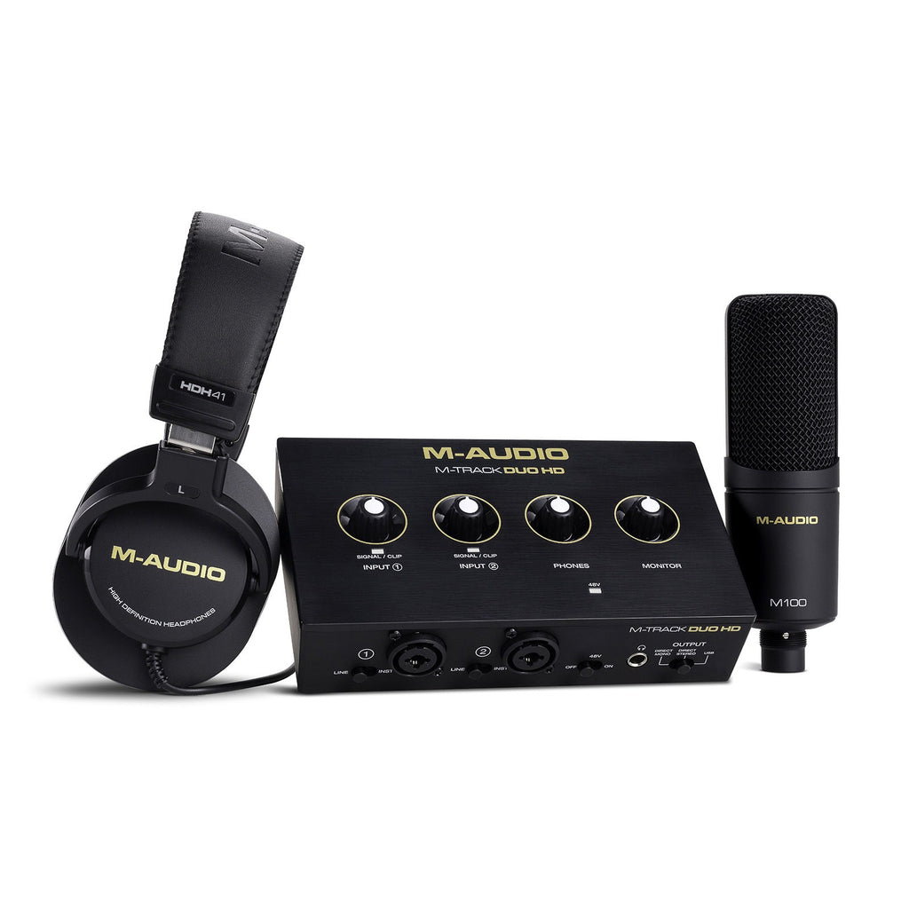 M-Audio M-Track Duo HD USB-C Audio Interface & HDH41 Monitoring Headphones Producer Pack