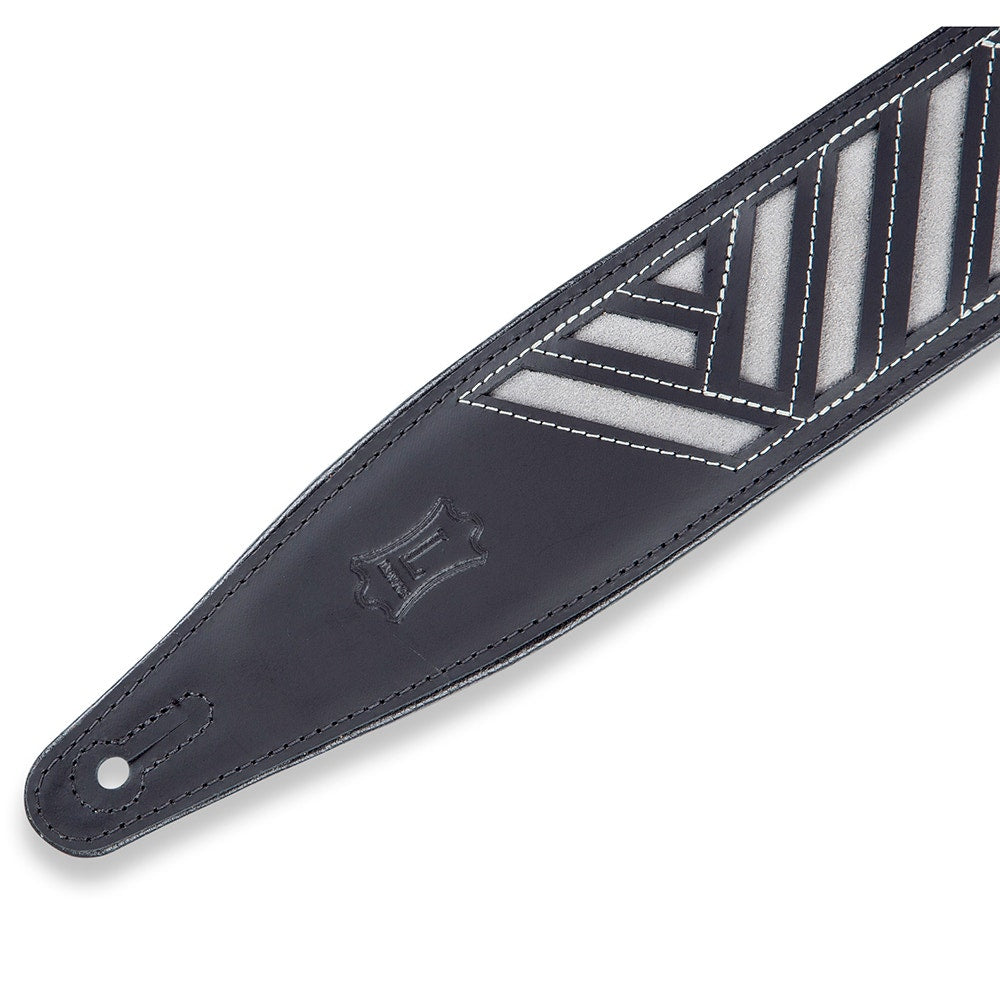 Levy's Leathers MC317DCO-BLK-GRY Deluxe Series Diamond Cut Out Guitar Strap